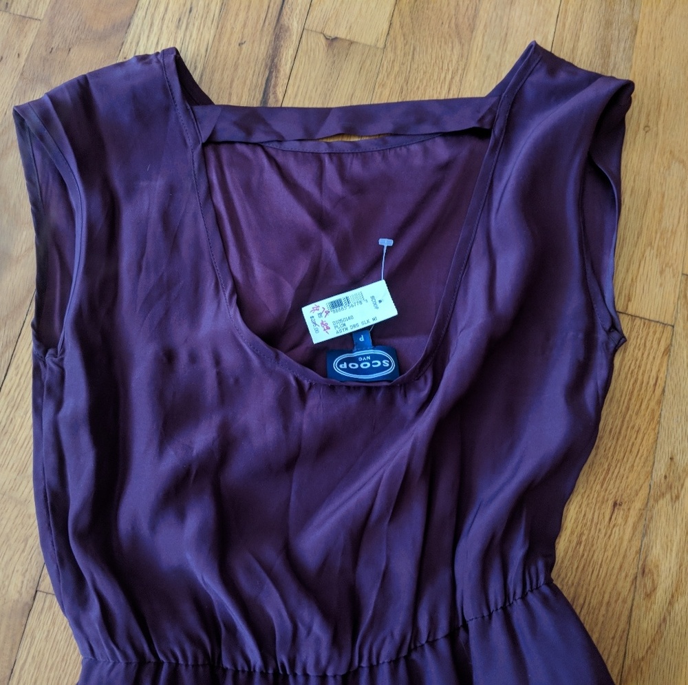 NWT Scoop NYC 85% Off!! Plum Silk Asymmetrical Dre
